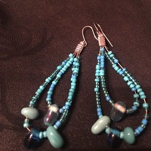 Turquoise beaded earrings
